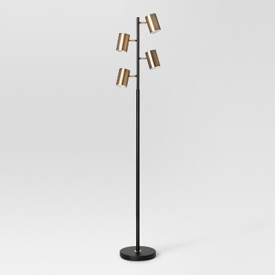 Dean Spotlight Floor Lamp (includes Led Light Bulb) Black/brass ...