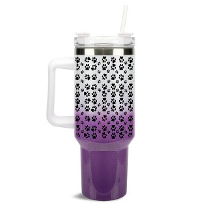 Elanze Designs Puppy Dog Pawprint Pet Love 40 oz. Stainless Steel, Large Water Bottle Coffee Mug, Spill & Leak Resistant, Thermal Travel Tumbler with - 1 of 1