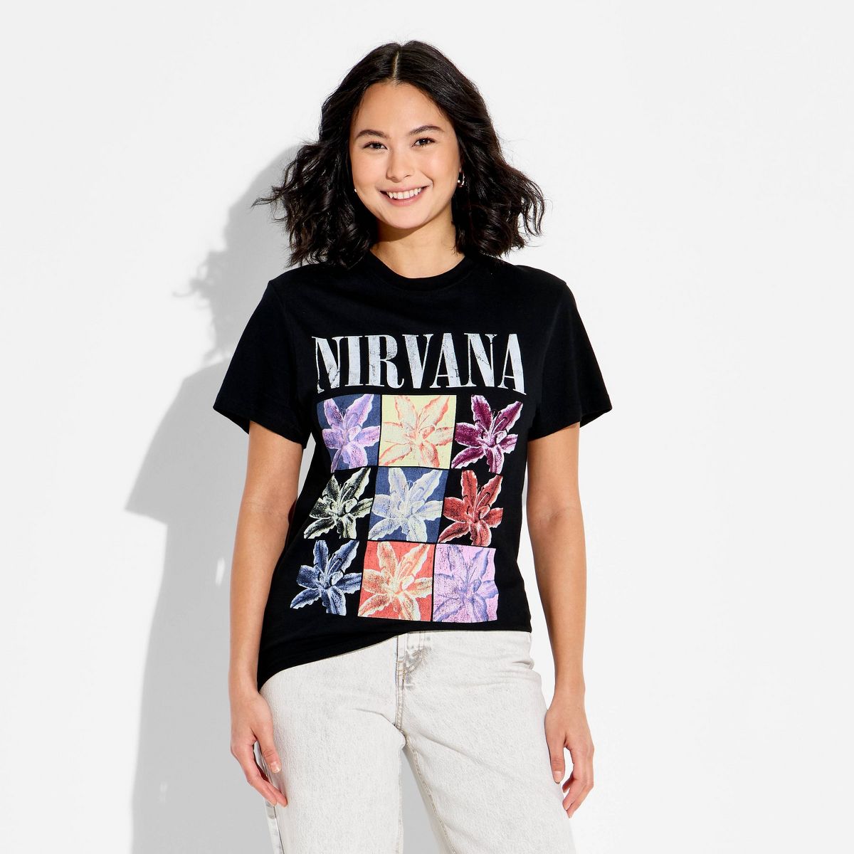Women's Nirvana Short Sleeve Graphic T-Shirt - Black - thumbnail 2