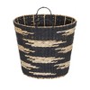 Tapered Woven Basket, Large Decorative Basket with Handles, Black and White Pattern - image 4 of 4