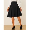 Allegra K Women's High Waist Button Decor Vintage Pleated Flared Midi Skirt - image 4 of 4