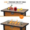 44 Inch Propane Fire Pit Table, 50000BTU Rectangle Fire Table with Cover & Rain Cover, Sturdy Steel and Iron Fence Surface, CSA Safety Certified - 4 of 4