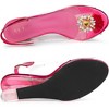 Allegra K Women's Clear Slingback Wedge Heel Rhinestone Peep Toe Sandals - 4 of 4
