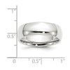 Black Bow Jewelry 7mm or 8mm 14K White Gold Domed Comfort Fit Band - 4 of 4
