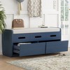Bella Depot 43''W Rustic Storage Bench with 2 Drawers - 3 of 4