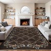 Floral Washable Geometric Rug, Non-Slip Stain-Resistant Pink Floral Throw Carpet, Soft Low Pile, Foldable Mats for Bedroom - 4 of 4