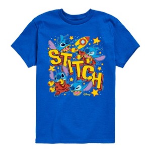 Boys' - Lilo and Stitch - Stitch Space Stickers Short Sleeve Graphic T-Shirt - 1 of 4