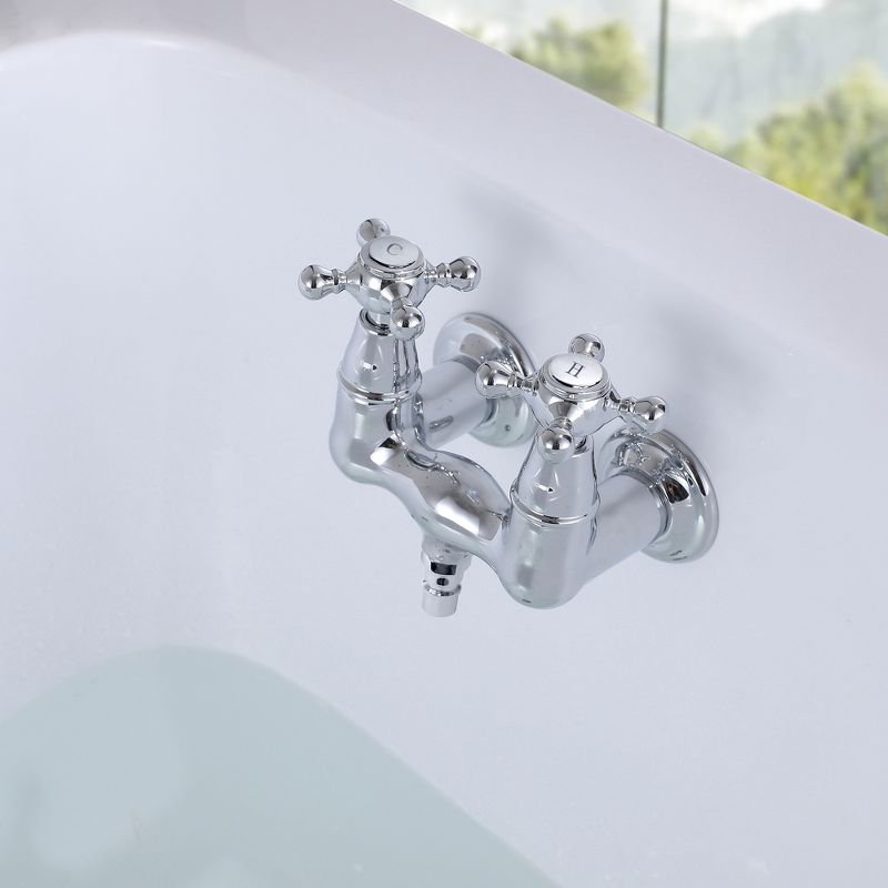 Sumerain Wall Mount Tub Faucet Vintage Leg Tub Filler High Flow Chrome with High Flow, 4 of 14