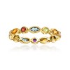 Pure Collection by Ross-Simons 0.84 ct. t.w. Multi-Gemstone Geometric Eternity Band in 14kt Yellow Gold - 4 of 4