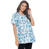 Casual Nights Women's Snap Front Smock Cobbler Woven Scrub Apron Top with Pockets - Blue Plaid - 3X-Large - 2 of 4
