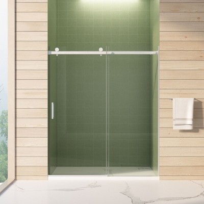 NicBex Shower Door 70"H Frameless Shower Doors Double Sliding Shower Door with Premium 5/16" (8mm) Thick Tempered Glass Door