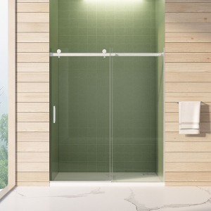 NicBex Shower Door 70"H Frameless Shower Doors Double Sliding Shower Door with Premium 5/16" (8mm) Thick Tempered Glass Door - 1 of 4