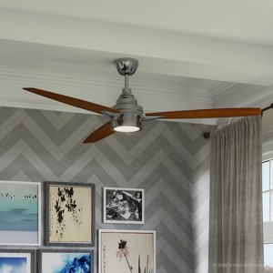Urban Ambiance Luxury Mid Century Modern  Indoor Ceiling Fan,  13.1"H x 60"W,  Brushed Nickel, UHP9041 - 1 of 4