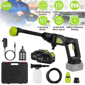 Cordless Pressure Washer Portable Electric Power Washer High Pressure Water Sprayer 435PSI Car Washer Cleaner with 6-in-1 Nozzle Foam Bottle Filter - 1 of 4
