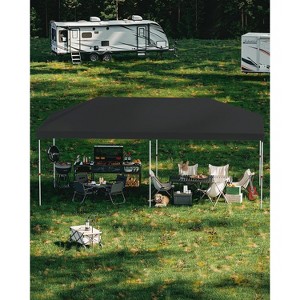 10x20 Pop Up Canopy - Easy Up Camping Tent with One Roller Bag, 3 Adjustable Height, 4 Weight Bags for Deck, Garden, Sports, Beach, Party - 1 of 4