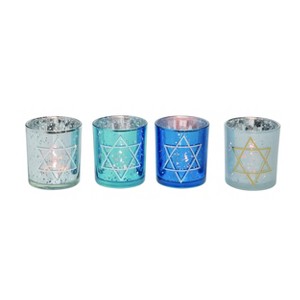 Transpac Glass Star of David Tealight Holder Set of 4 Hanukkah Home Decorations - 1 of 1