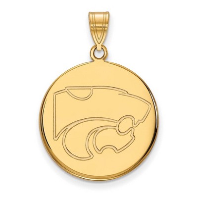 Black Bow Jewelry 10k Yellow Gold Kansas State Wildcats NCAA Large Pendant