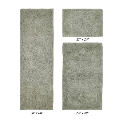 Granada 3 Piece Bath Rug Set 100% Premium Cotton Tufted Non-Slip Backing Bathmats for Bathroom, Super Soft Absorbent, Machine Washable