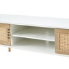 LIVAREEmlen 55.12" Rattan TV Cabinet, Double Sliding Doors for Storage, Adjustable Shelf, Solid Wood Legs, TV Console for Living Room - 4 of 4