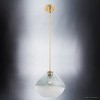 Urban Ambiance Luxury Mid-Century Modern Pendant,  10''H x 11''W,  Brushed Brass and Stained Glass Finish, ULB2290 - 3 of 4