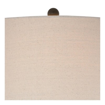 Annie Bronze Iron Scroll Table Lamps Set with Cream Drum Shade