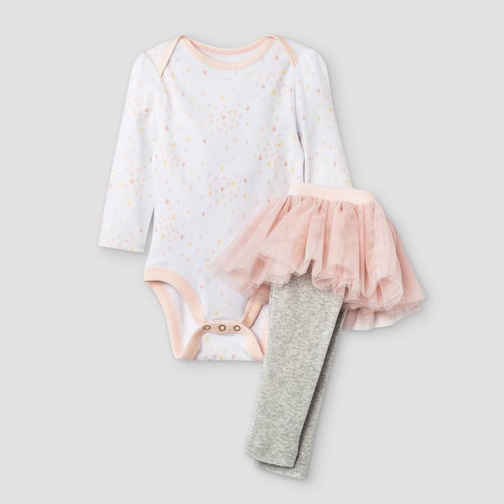 Baby Girls' 2pc Top and Tutu Bottom Set - Cloud Island Light Pink 3-6M (2 sets)