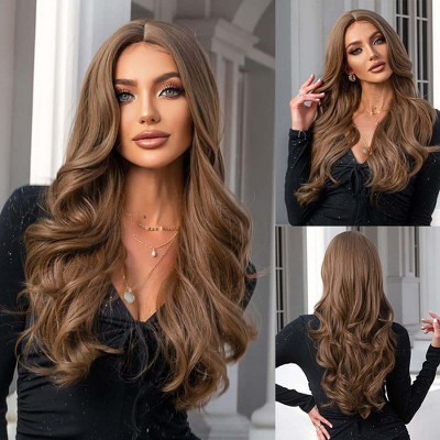 Jessie's Wig 26 Inch Wavy Wig Synthetic Middle Part Hair Wig For Women Blonde 1 Pc/Pack