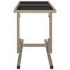 vidaXL Patio Table Patio Garden Table for Picnic with Glass Top PE Rattan Beige - 3 of 4