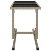 vidaXL Patio Table Patio Garden Table for Picnic with Glass Top PE Rattan Beige - image 3 of 4