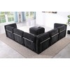 Standard Velvet Fabric Modular L-Shaped Sectional Sofas Set with Multiple Independent Seats, Includes Ottoman, and Wooden Metal Armrests - 4 of 4