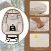 Outdoor Swivel Chair with Cushions, Rattan Egg Patio Chair with Rocking Function for Balcony, Poolside and Garden - 2 of 4