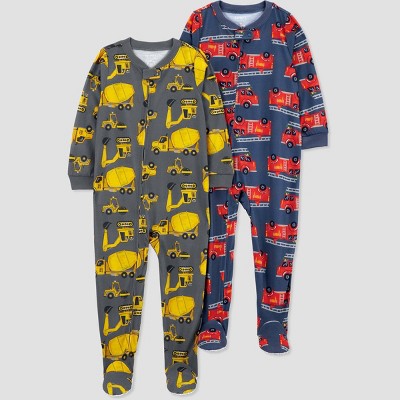 Carter's Baby Girl's Fleece Zip Front Sleep - Monkey Footless Pajama