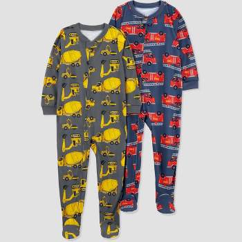 Carter's Just One You® Toddler Boys' Construction Fire Trucks Footed Pajamas - Red/Yellow/Blue