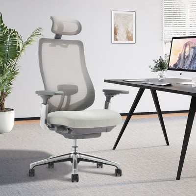 Ora Maison  ATLAS Ergonomic Mesh Back Office Chair with Slide Seat, Lightgrey