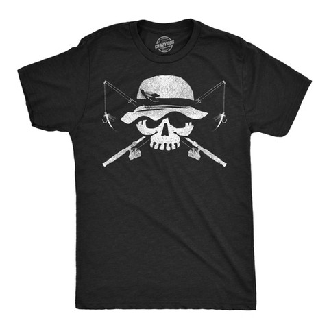 Мужские футболки Crazy Dog T-Shirts, Inc. Mens Funny T Shirts Fishing Skull Sarcastic Fisherman Tee For Men - Crazy Dog Men's T Shirt For Fishers Black XL