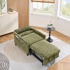 3-in-1 Convertible Corduroy Sofa Chair Bed with Adjustable Backrest and Storage Pockets, Pull Out Sleeper for Small Spaces - ModernLuxe - 2 of 4