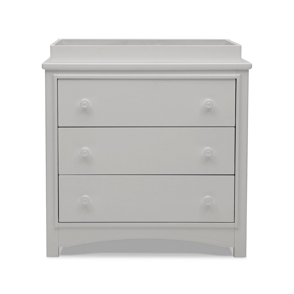 Delta Children Perry 3 Drawer Dresser with Changing Top and Interlocking Drawers - Moonstruck Gray