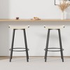 HDZNVF Set of 2 Counter Height Bar Stools Backless Handwoven Kitchen Dining Chairs with Round Footrest - 2 of 4