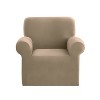 Sure Fit Hampstead Stretch Velvet One Piece Chair Slipcover Brown: Pet Friendly, Machine Washable, Indoor Use - 3 of 4