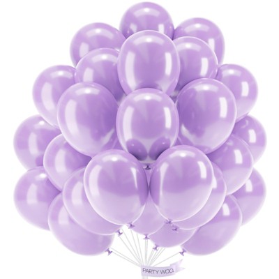 PartyWoo Balloons Pearl Light Purple 12 Inch 50 pcs