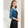 INSPIRE CHIC Women's Elegant 3/4 Sleeve Sheer Floral Lace Open Front Crop Shrug - 4 of 4