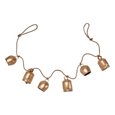 tagltd Antique Bell & Jute Decorative Rope Garland
