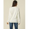 Seta T Women's Long Sleeve V Neck Button Front Solid Ribbed Knit Pullover Sweaters - 4 of 4
