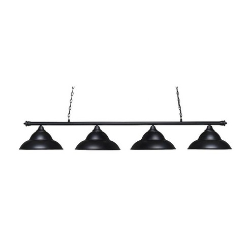 Toltec Odyssey 3-Light Island Light, Matte Black, 4" White Marble, 2636