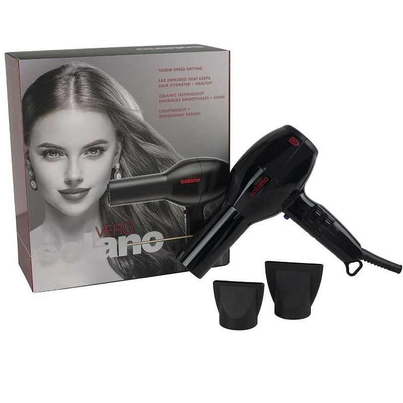 Solano Vero 1600W Professional Blow Hair Dryer - Black, 3 of 7