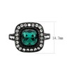 Slickblue Blue Zircon Cocktail Ring - Black Stainless Steel with Square Synthetic CZ, Sizes 5-10 - 2 of 4