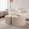 TOAOTBNBO Classic Coffee Table, Living Room Table with Circular Design, Contemporary Coffee Tables for Apartment, Creamy - 4 of 4