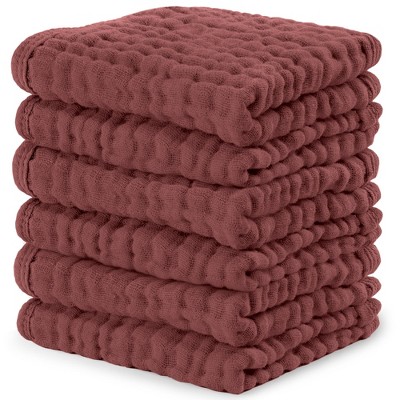 Baby Washcloths Muslin Cotton, Large 10”x10” by Comfy Cubs