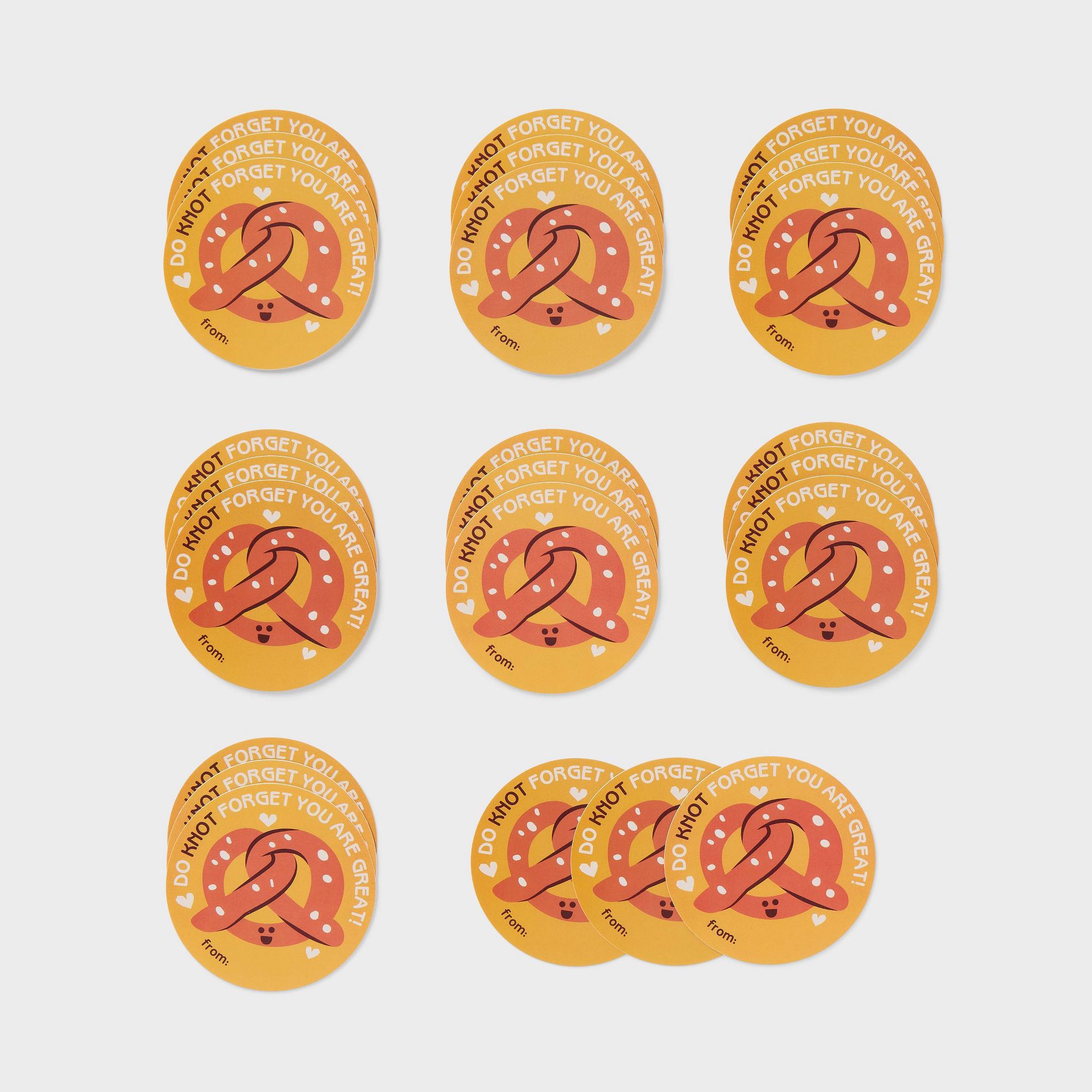 24ct Valentine's Day Food Vinyl Stickers Pretzel - Spritz™