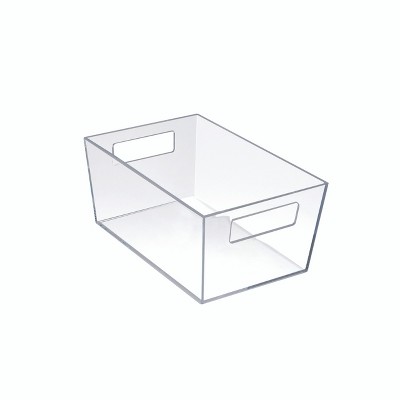 Clear XL Stackable Storage Bin with Cut-out Handles